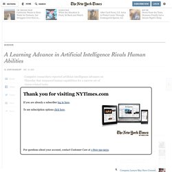 A Learning Advance in Artificial Intelligence Rivals Human Abilities
