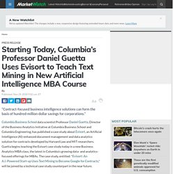 Starting Today, Columbia’s Professor Daniel Guetta Uses Evisort to Teach Text Mining in New Artificial Intelligence MBA Course