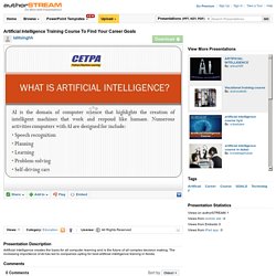 Artificial Intelligence Training Course to Find Your Career Goals