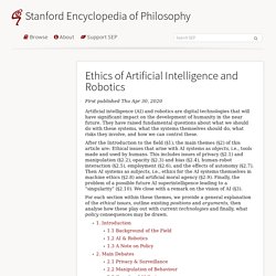 Ethics of Artificial Intelligence and Robotics