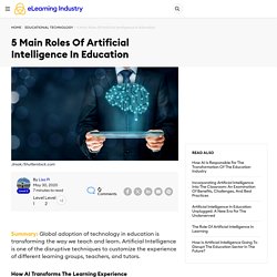 5 Main Roles Of Artificial Intelligence In Education