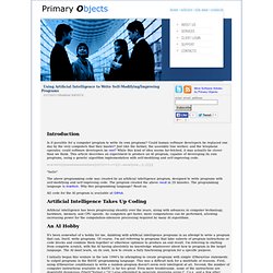 Primary Objects - Using Artificial Intelligence to Write Self-Modifying/Improving Programs