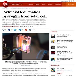 'Artificial leaf' makes hydrogen from solar cell