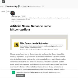 Artificial Neural Network: Some Misconceptions – The Startup