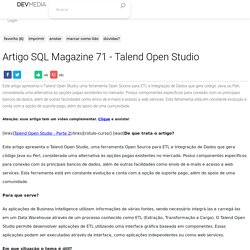 Artigo SQL Magazine 71 - Talend Open Studio