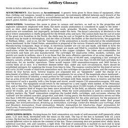 Artillery Glossary