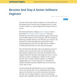 Become And Stay A Senior Software Engineer