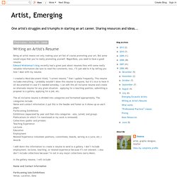 Writing an Artist's Resume