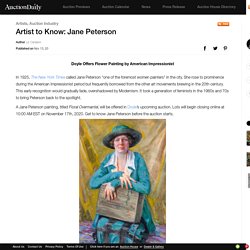 Artist to Know: Jane Peterson