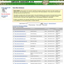 Artists Against 419 - Fake Sites Database
