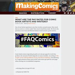 What are the pay rates for comic book artists and writers?