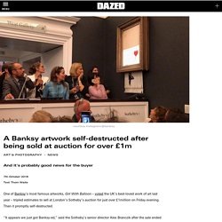 A Banksy artwork self-destructed after being sold at auction for over £1m