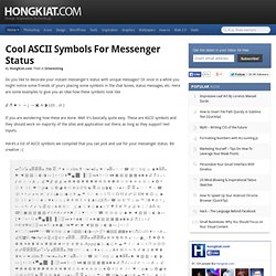 Cool ASCII Symbols For Messenger Status