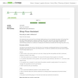 Asda - Job details