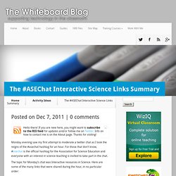 The #ASEChat Interactive Science Links Summary