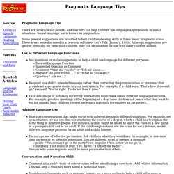 ASHA: Pragmatic Language Tips