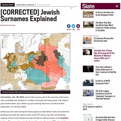 Origins Of Popular Jewish Surnames