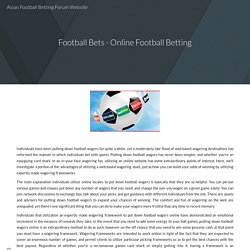 Football Bets - Online Football Betting