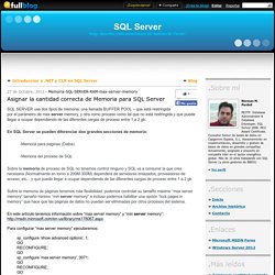 Asignar la cantidad correcta de Memoria para SQL Server