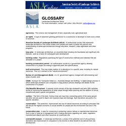 ASLA: Glossary