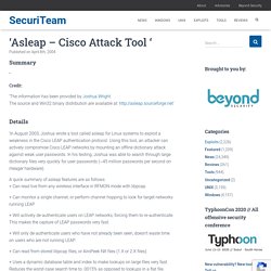 'Asleap - Cisco Attack Tool ' - SecuriTeam