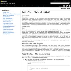 ASP.NET MVC 3 Razor