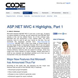 ASP.NET MVC 4 Highlights, Part 1