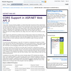 ASP.NET Web API - CORS Support in ASP.NET Web API 2