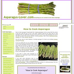 How to Cook Asparagus