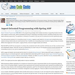Aspect Oriented Programming with Spring AOP