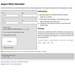 Aspect Ratio Calculator (ARC)