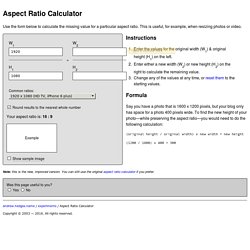 Calculadora Relación de Aspecto (ARC)