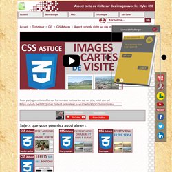 Aspect carte de visite sur des images avec les styles CSS