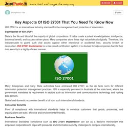 Key Aspects Of ISO 27001 That You Need To Know Now