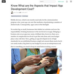 Know What are the Aspects that Impact App Development Cost?