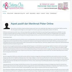 Aspek positif dari Menikmati Poker Online