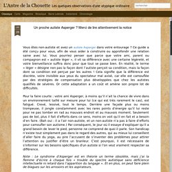 Un proche autiste Asperger ? Merci de lire attentivement la notice