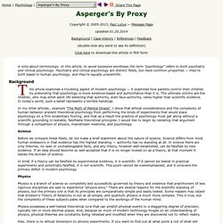 Asperger's By Proxy