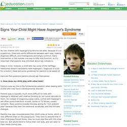 Asperger's Syndrome Warning Signs