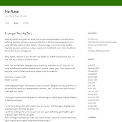 Asperger Test (AQ Test) – Pie Palace