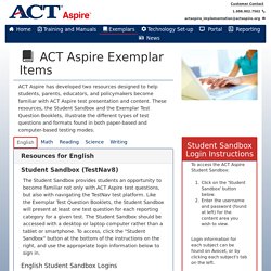 ACT Aspire Landing Page - Exemplars