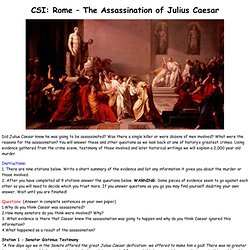 CSI: Rome – The Assassination of Julius Caesar