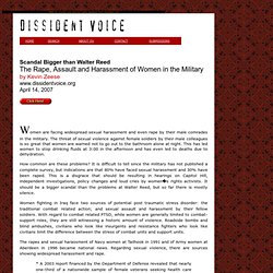 (DV) The Rape, Assault and Harassment of Women in the Military