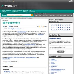 What is self-assembly