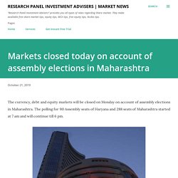 Markets closed today on account of assembly elections in Maharashtra