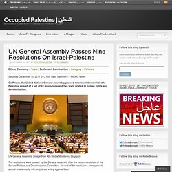 UN General Assembly Passes Nine Resolutions On Israel-Palestine