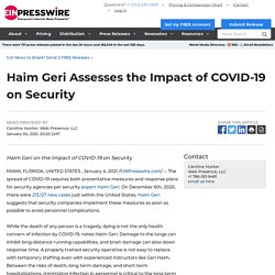 Haim Geri Assesses the Impact of COVID-19 on Security - EIN Presswire