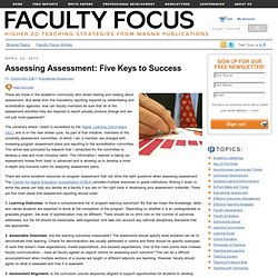 Assessing Assessment: Five Keys to Success
