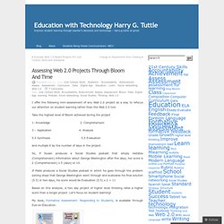 Assessing Web 2.0 Projects Through Bloom And Time « Education with Technology Harry G. Tuttle