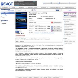 SAGE Publications Ltd: Assessment and Learning: Second Edition: John Gardner: 9780857023834